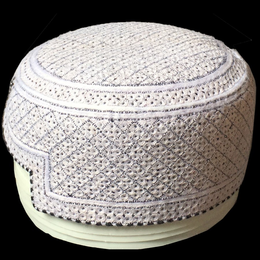 White Jamali Rumali Sindhi Cap or Topi MKC-850